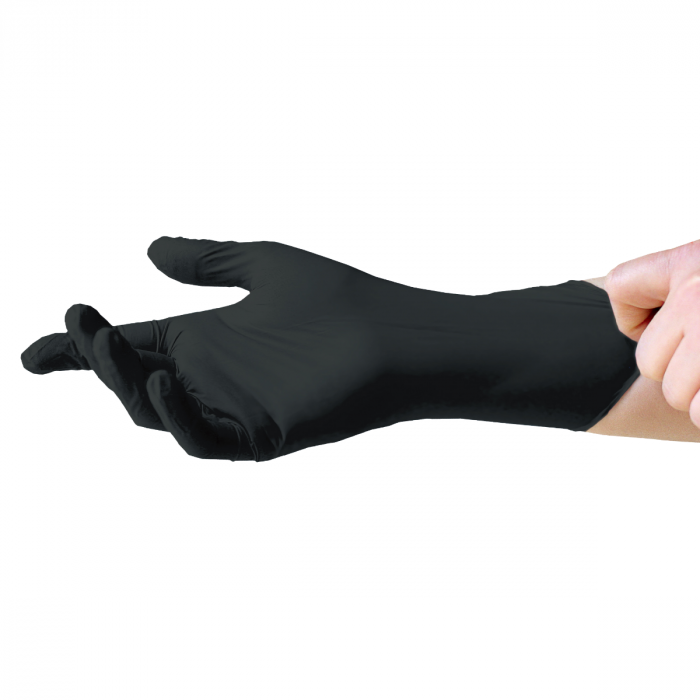Nitril onderzoeks handschoenen zwart ongepoederd maat S