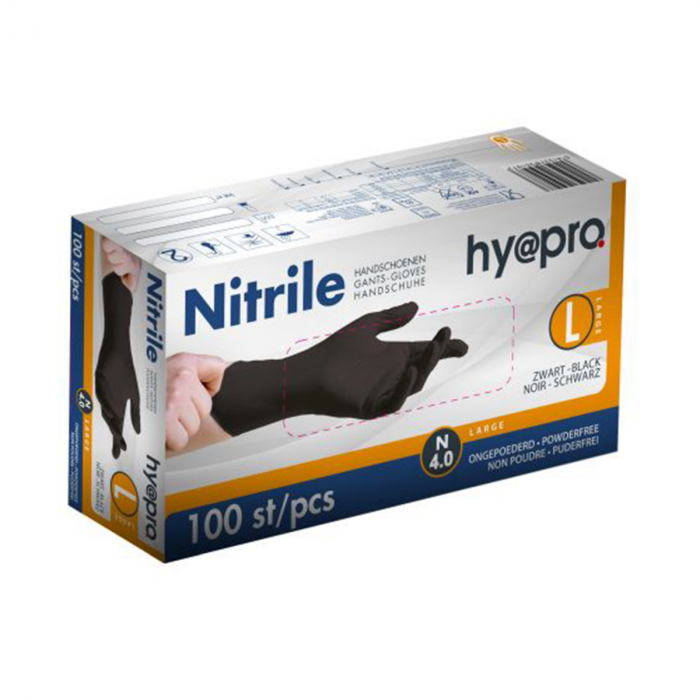 Nitril handschoenen zwart ongepoederd