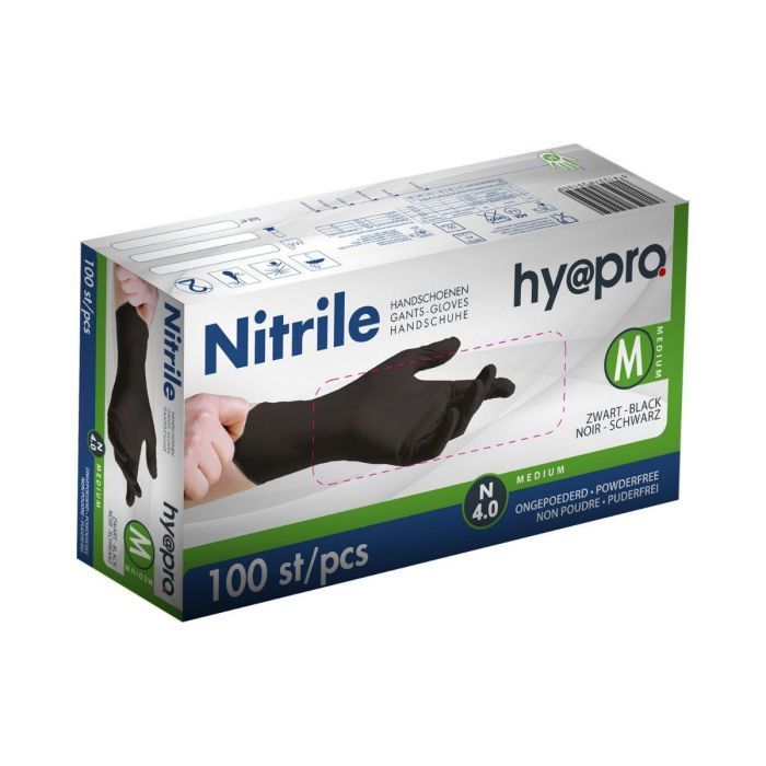 Nitril handschoenen zwart ongepoederd