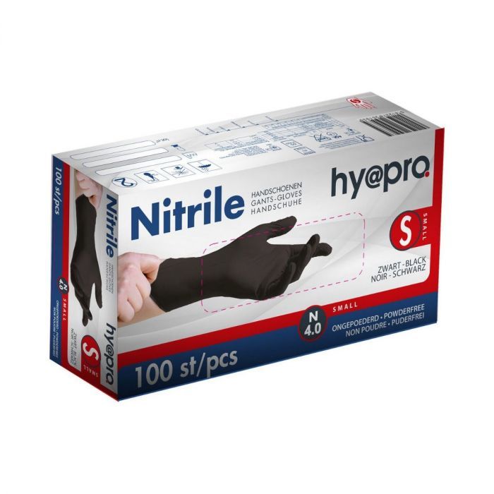 Nitril handschoenen zwart ongepoederd