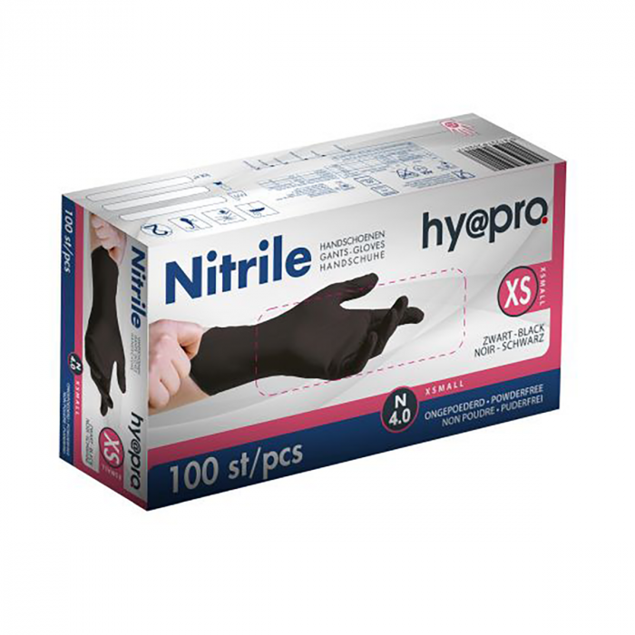 Nitril handschoenen zwart ongepoederd