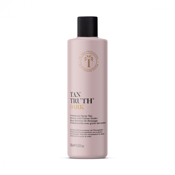 Professionele Spray Tan vloeistof in de kleur "Dark" van Tan Truth. 