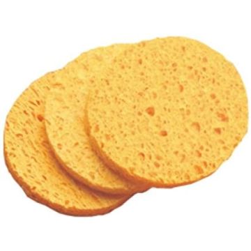 Cosmetische cellulose spons geel 3 stuk - diameter 7 cm
