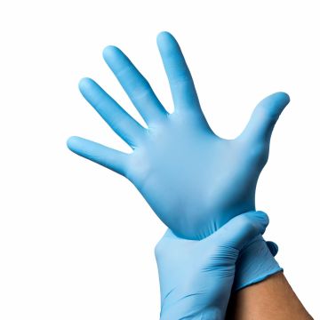 Blauwe Nitril Hanschoenen verkrijkbaar in maat S, maat M en maat L